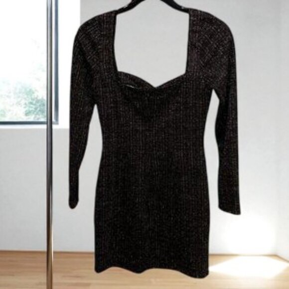 NWT ASTR The Label Black Long Sleeve Shinning Dress Black - Picture 4 of 5